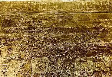 Illustration de la procession de la barque d'Amon