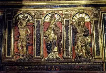 Illustration de le retable de saint-Bertrand du jubé / les saints Sébastien, Bertrand et Roch