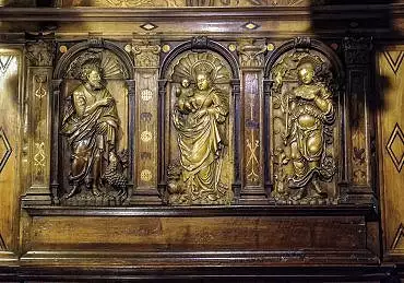 Illustration de le retable de Notre-Dame du jubé / saint Jean-Baptiste, la Vierge Marie et sainte Geneviève