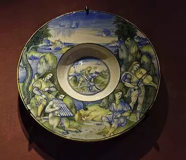 Illustration de Nicola da Urbino 1520 Pan Midas et Apollon