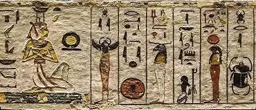 Illustration de procession des divinités protectrices de l'Egypte devant Nephtys